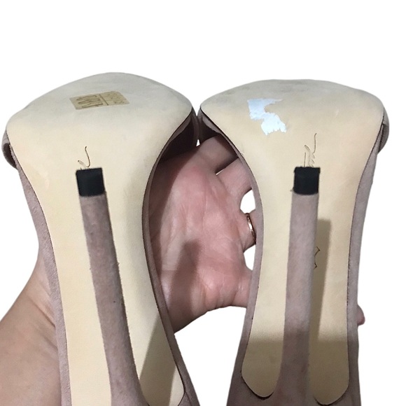 Brian Atwood Open Toe Stiletto Heels with Tassels Blush Nude Pink, size 9 - Picture 6 of 8